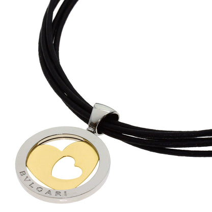 BVLGARI Tondo heart Necklace K18 Yellow Gold Stainless SteelLadies [Used]