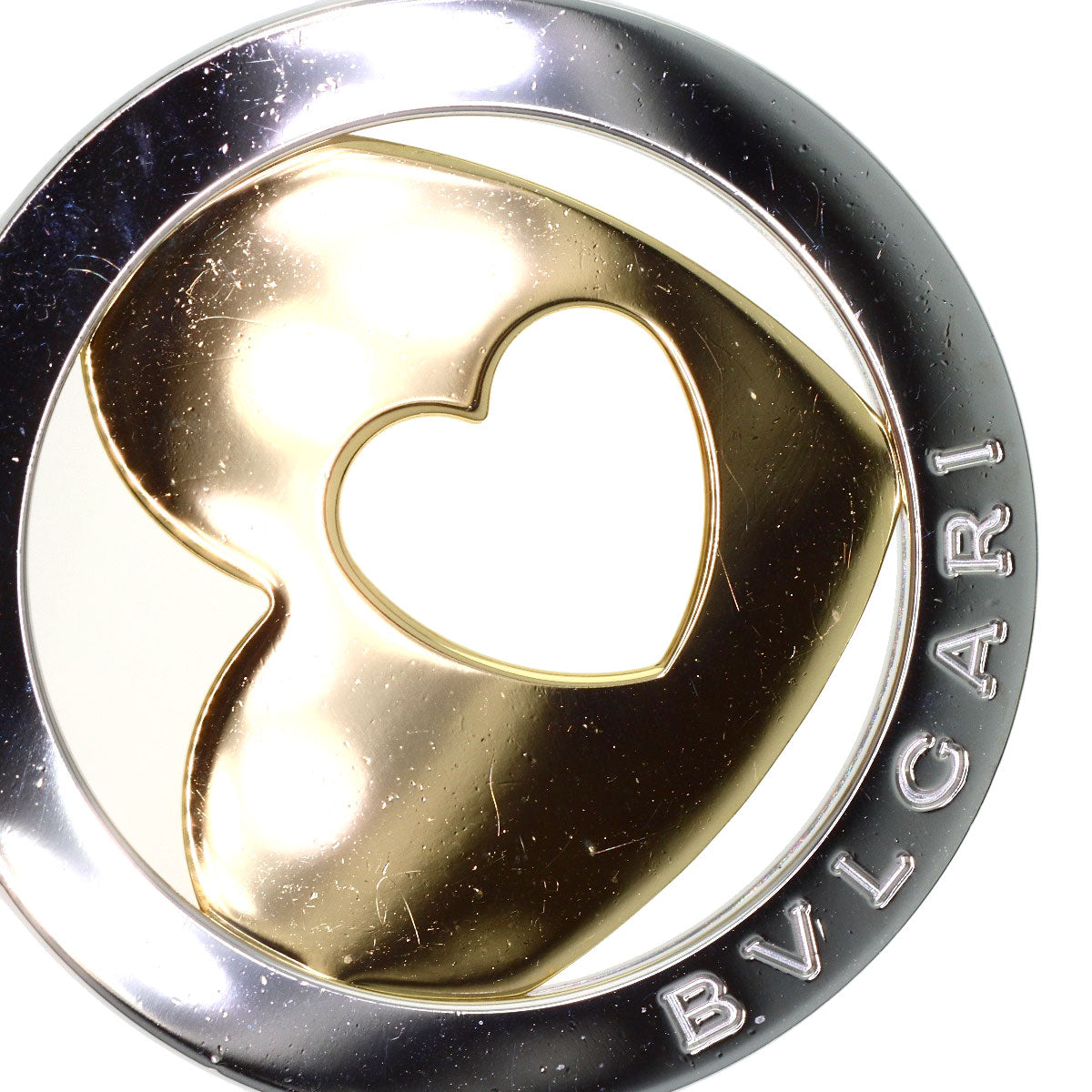 BVLGARI Tondo heart Necklace K18 Yellow Gold Stainless SteelLadies [Used]