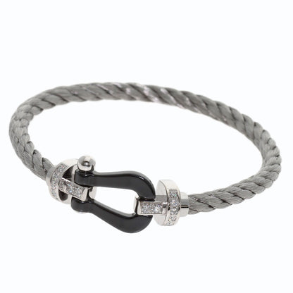 FRED Force 10 LM Half Diamond Bracelet K18 White Gold Stainless SteelLadies [Used]