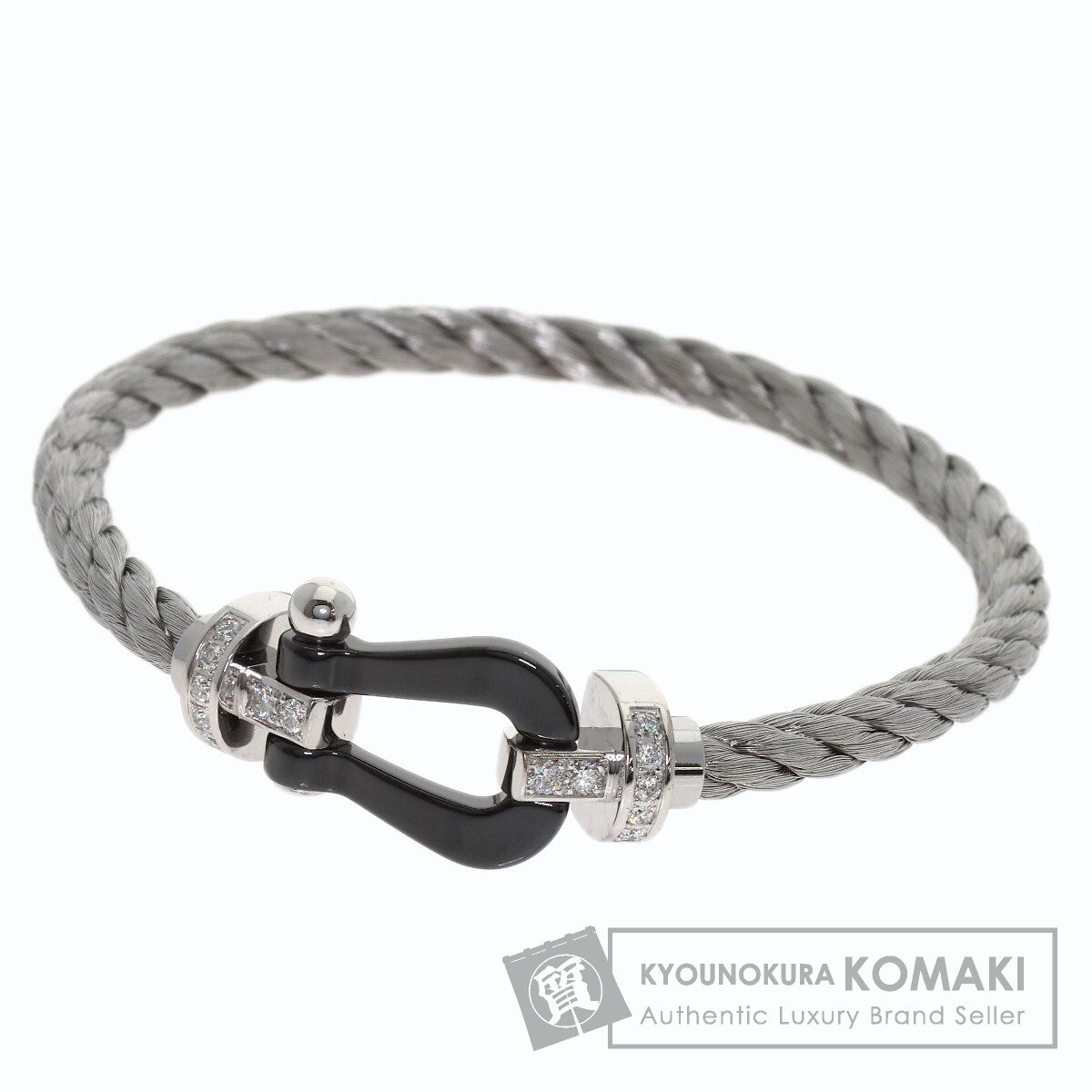 FRED Force 10 LM Half Diamond Bracelet K18 White Gold Stainless SteelLadies [Used]
