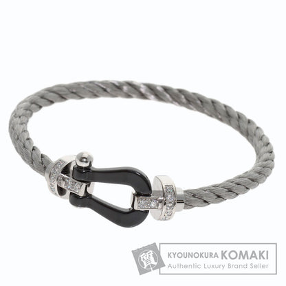 FRED Force 10 LM Half Diamond Bracelet K18 White Gold Stainless SteelLadies [Used]