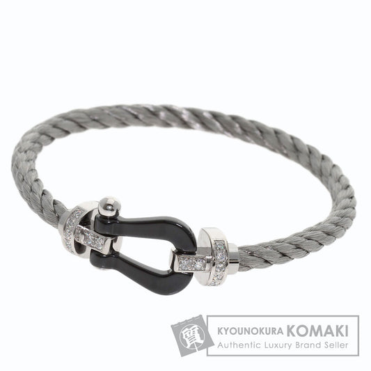 FRED Force 10 LM Half Diamond Bracelet K18 White Gold Stainless SteelLadies [Used]