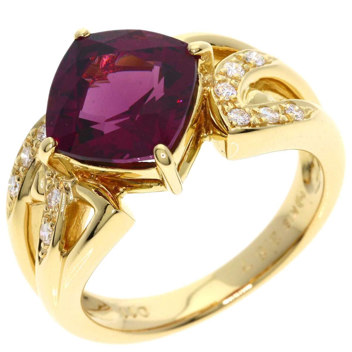 TASAKI Garnet Diamond Ring K18 Yellow Gold Ladies [Used]