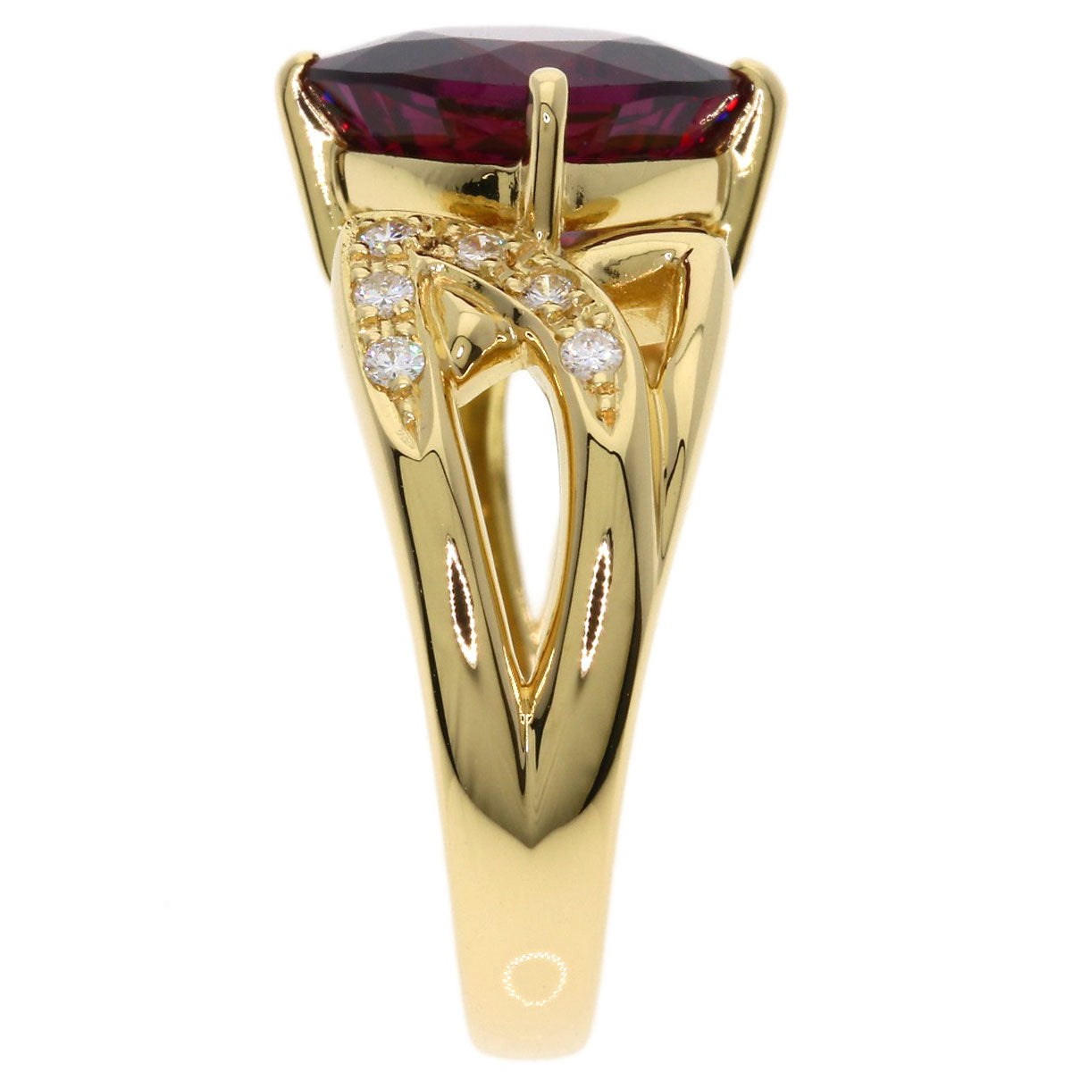 TASAKI Garnet Diamond Ring K18 Yellow Gold Ladies [Used]