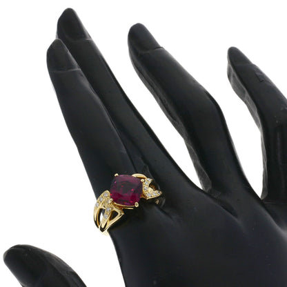 TASAKI Garnet Diamond Ring K18 Yellow Gold Ladies [Used]