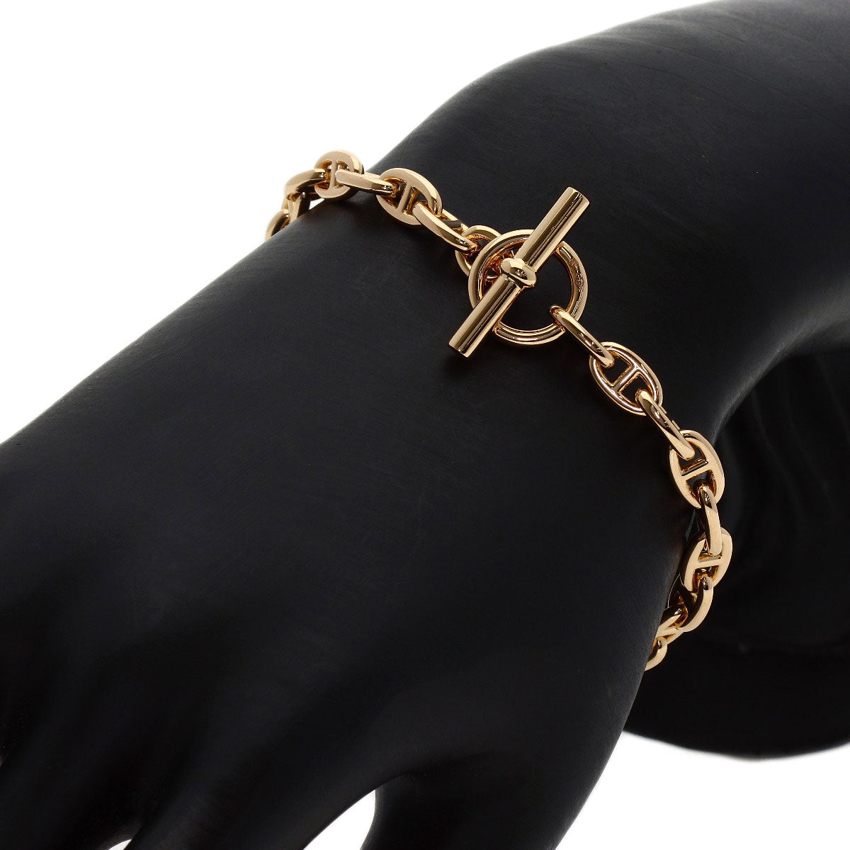 HERMES Shane Dunkle TPM 26 frames Bracelet K18 Pink Gold Ladies [Used]