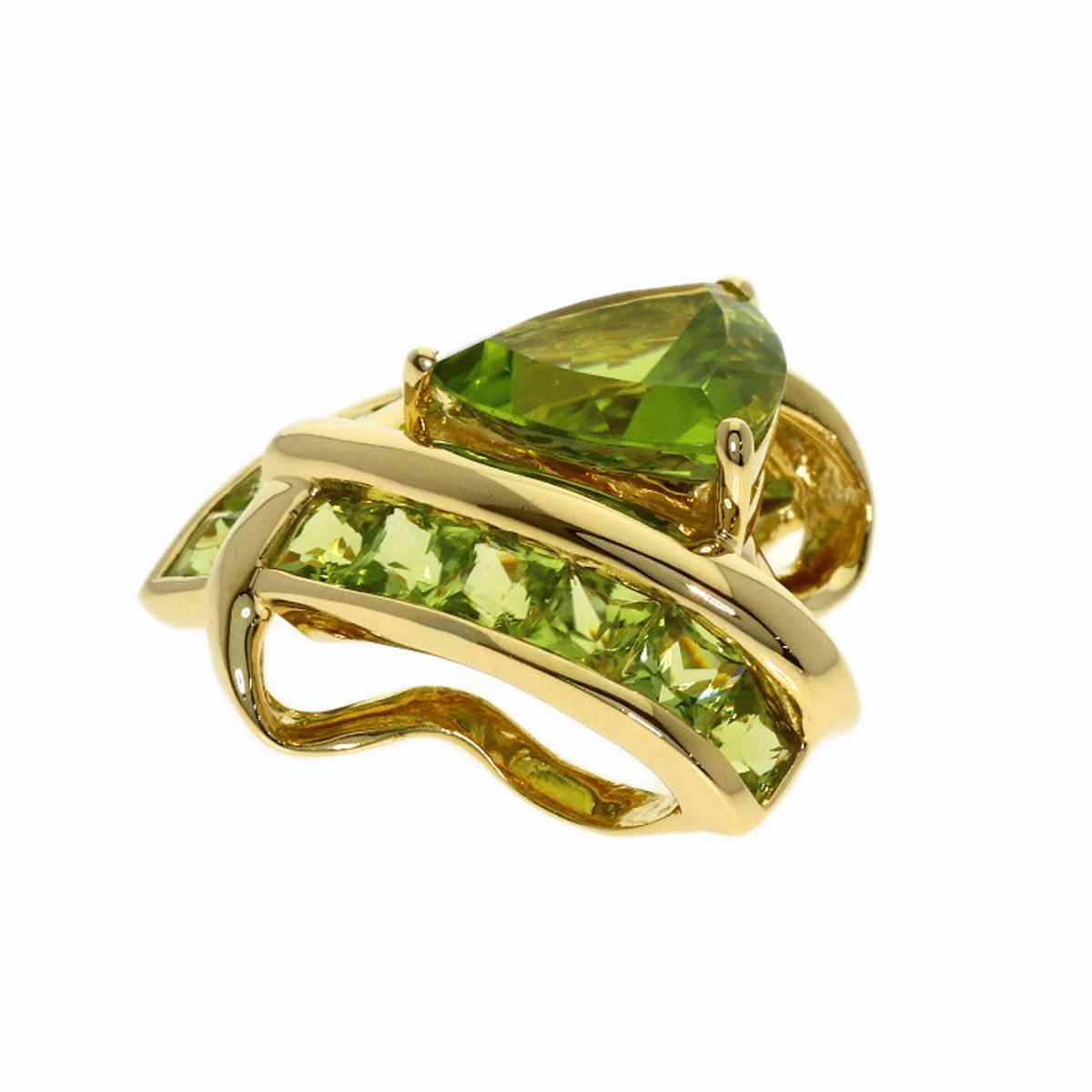 Ponte Vecchio Peridot Pendant top K18 Yellow Gold Ladies [Used]