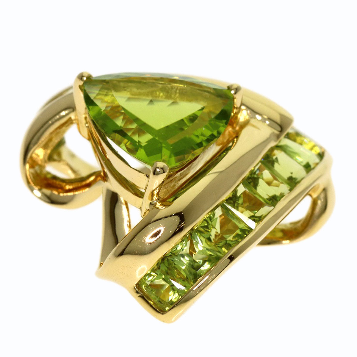 Ponte Vecchio Peridot Pendant top K18 Yellow Gold Ladies [Used]