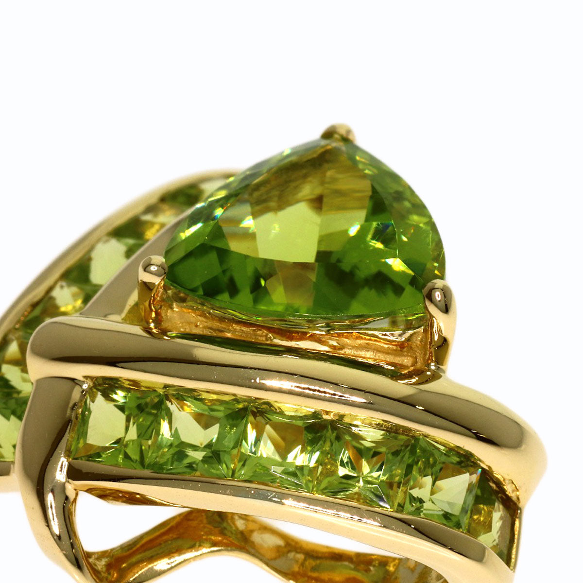 Ponte Vecchio Peridot Pendant top K18 Yellow Gold Ladies [Used]