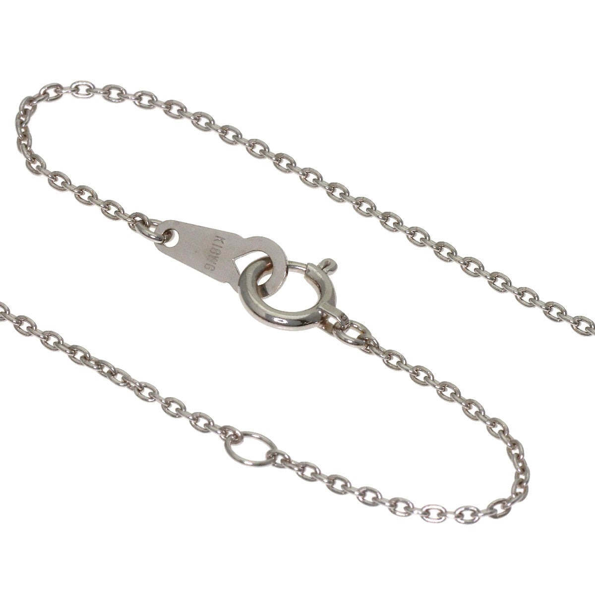 Pink Sapphire Diamond Necklace K18 White Gold 5.7g　Ladies