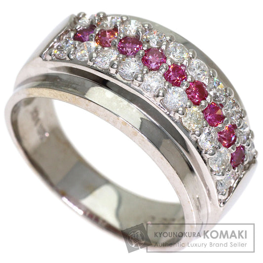 0.89ct Diamond Ring K14 White Gold 4.6g　Ladies