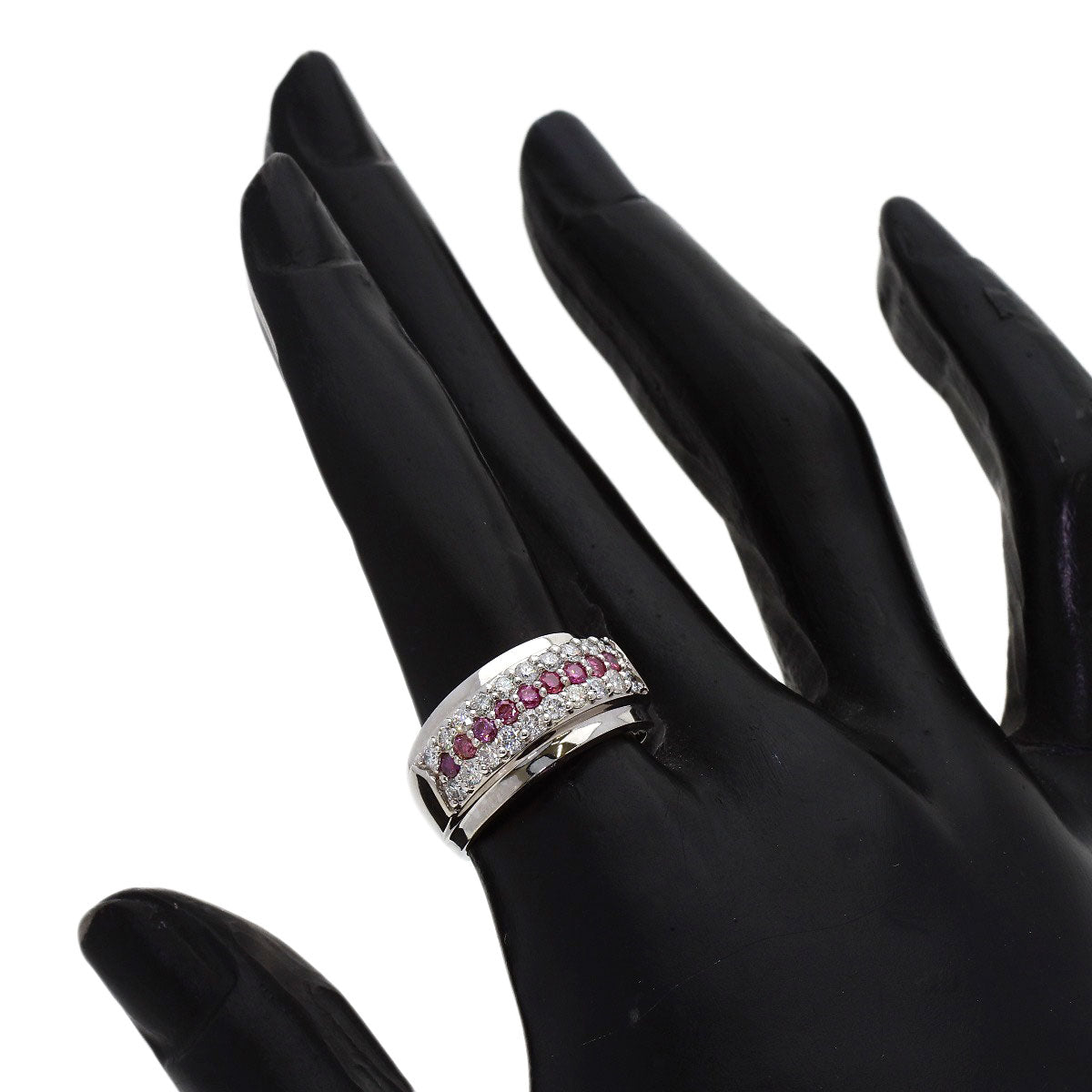 0.89ct Diamond Ring K14 White Gold 4.6g　Ladies