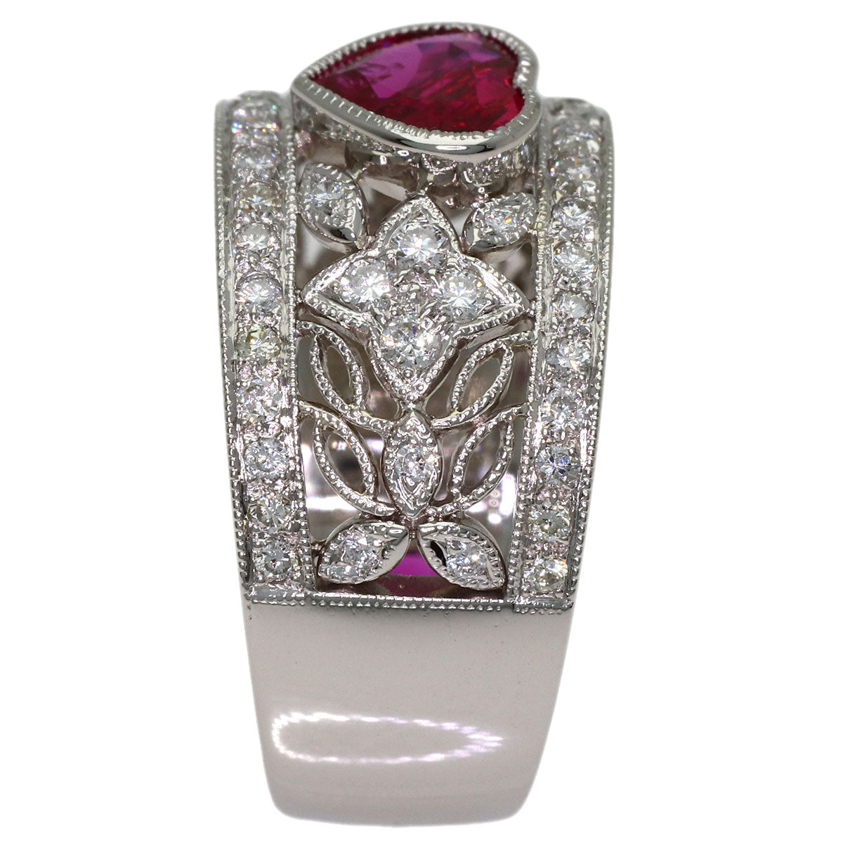 1.01ct Ruby Diamond Ring Platinum PT900 11.1g　Ladies