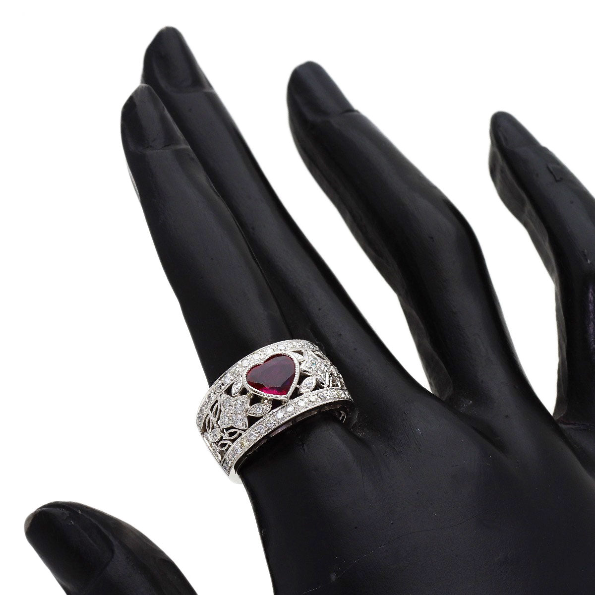 1.01ct Ruby Diamond Ring Platinum PT900 11.1g　Ladies
