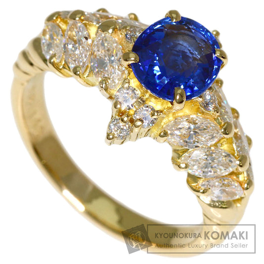 1.381ct Sapphire Diamond Ring K18 Yellow Gold 6.6g　Ladies