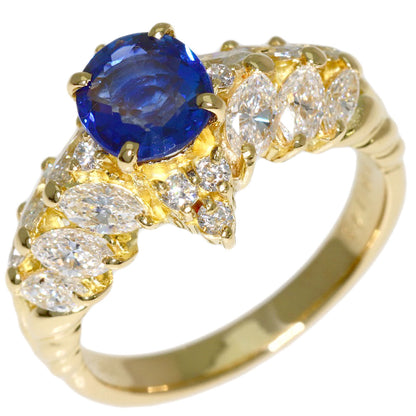1.381ct Sapphire Diamond Ring K18 Yellow Gold 6.6g　Ladies