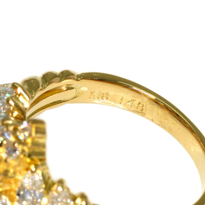 1.381ct Sapphire Diamond Ring K18 Yellow Gold 6.6g　Ladies