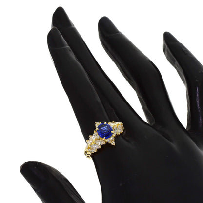 1.381ct Sapphire Diamond Ring K18 Yellow Gold 6.6g　Ladies