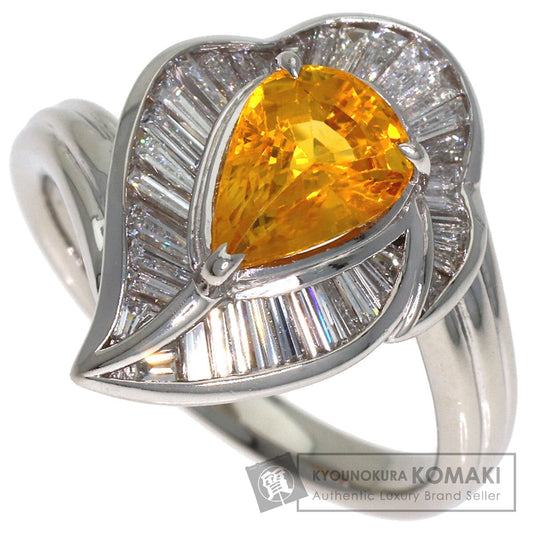 1.75ct Yellow sapphire Diamond Ring Platinum PT900 9g　Ladies