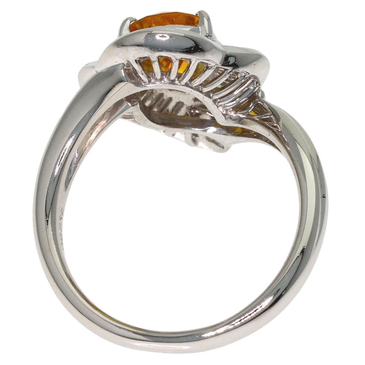 1.75ct Yellow sapphire Diamond Ring Platinum PT900 9g　Ladies