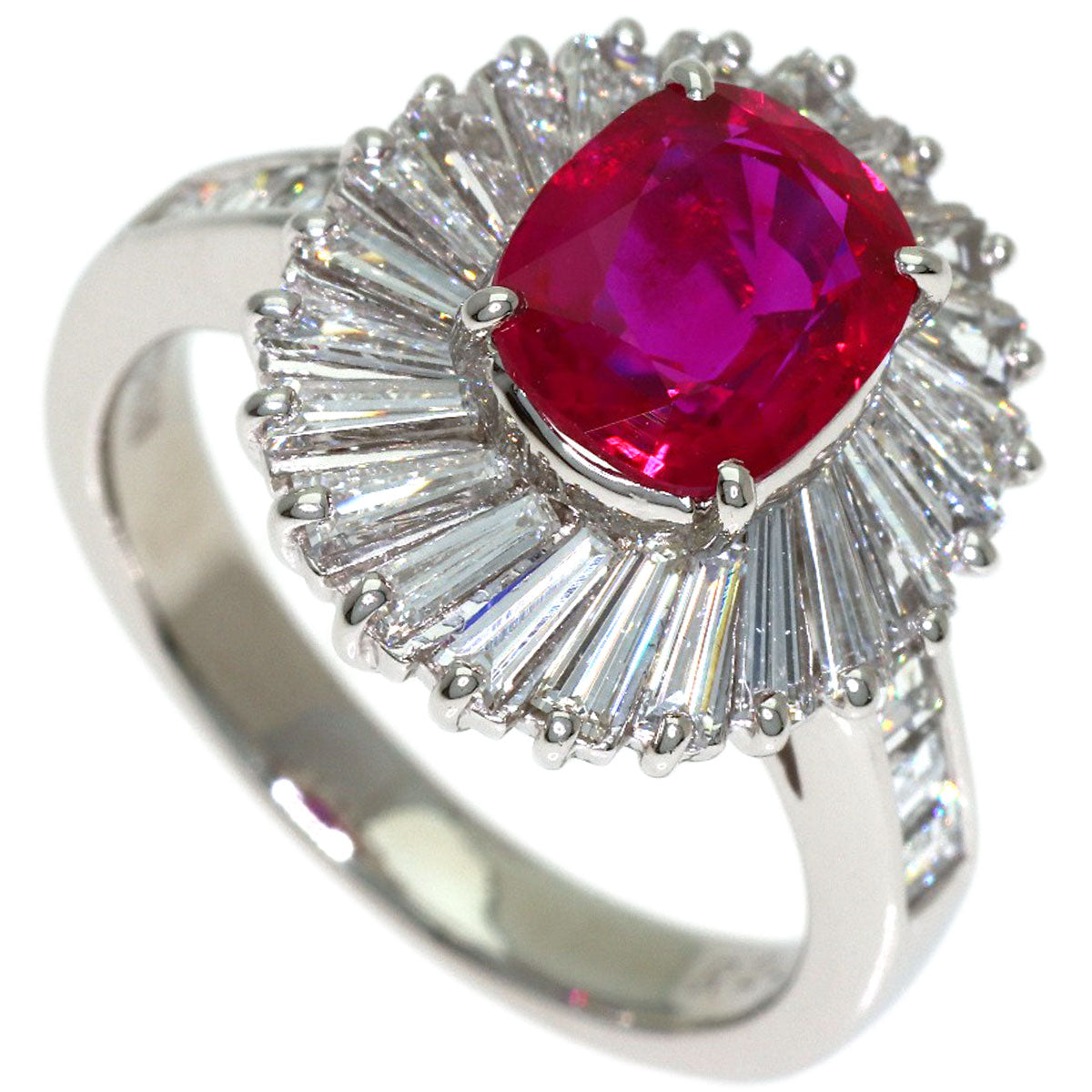2.06ct Ruby Diamond Ring Platinum PT900 8g　Ladies