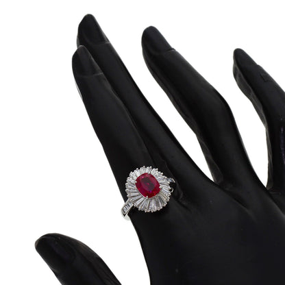 2.06ct Ruby Diamond Ring Platinum PT900 8g　Ladies