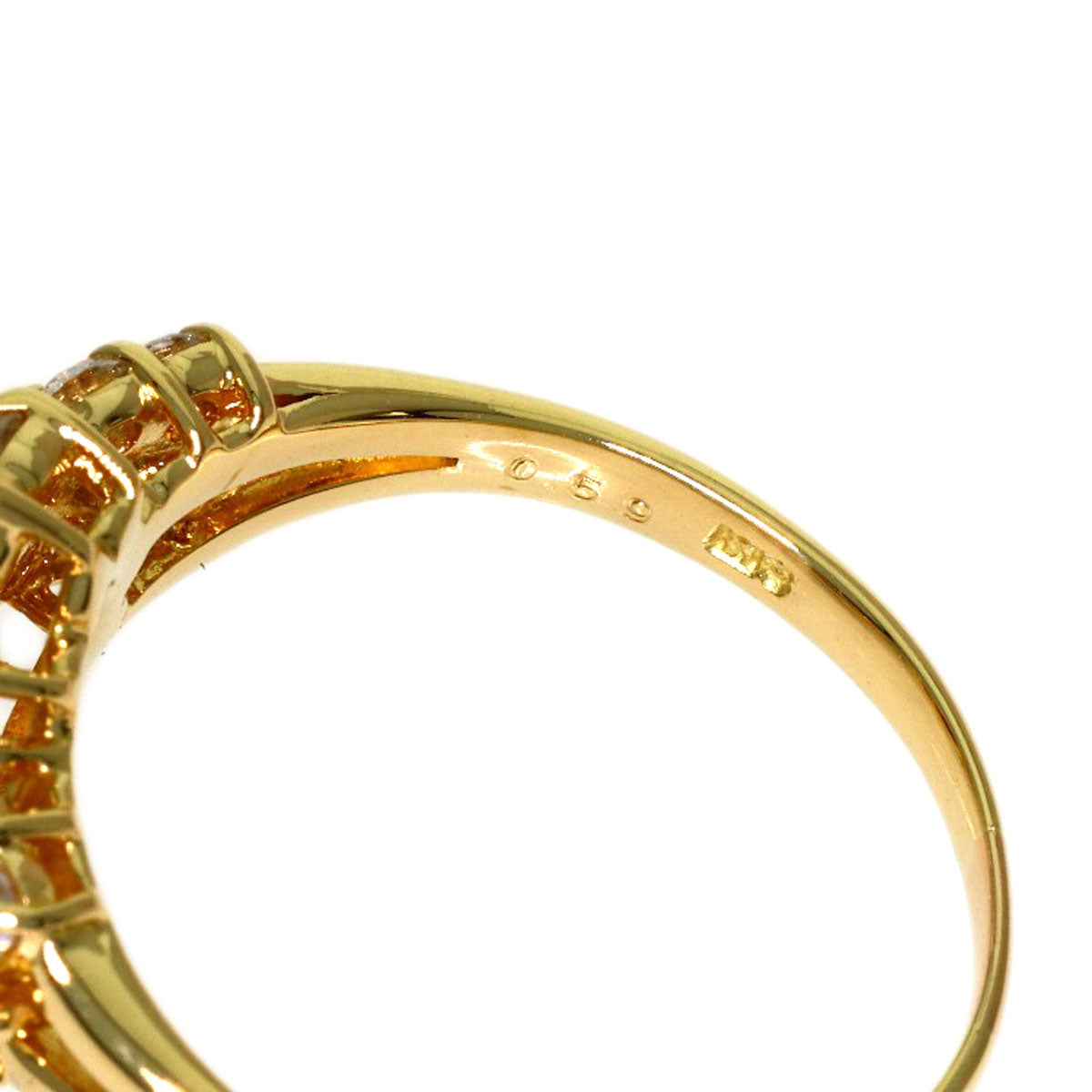 0.59ct Ruby Diamond Ring K18 Yellow Gold 3.3g　Ladies