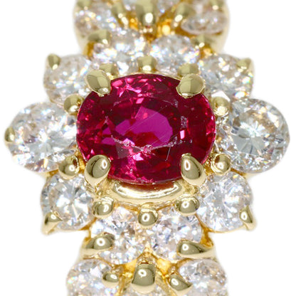 0.59ct Ruby Diamond Ring K18 Yellow Gold 3.3g　Ladies