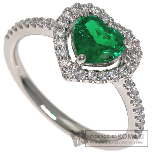 TASAKI Heart motif Emerald Diamond Ring Platinum PT900 Ladies [Used]