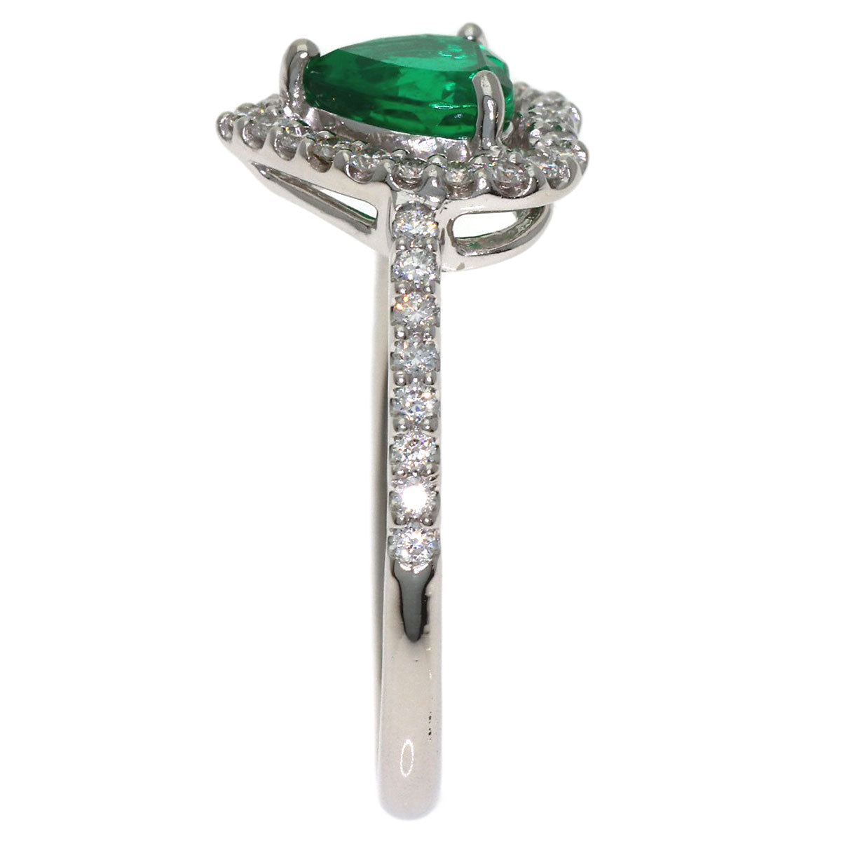 TASAKI Heart motif Emerald Diamond Ring Platinum PT900 Ladies [Used]