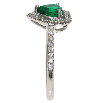 TASAKI Heart motif Emerald Diamond Ring Platinum PT900 Ladies [Used]