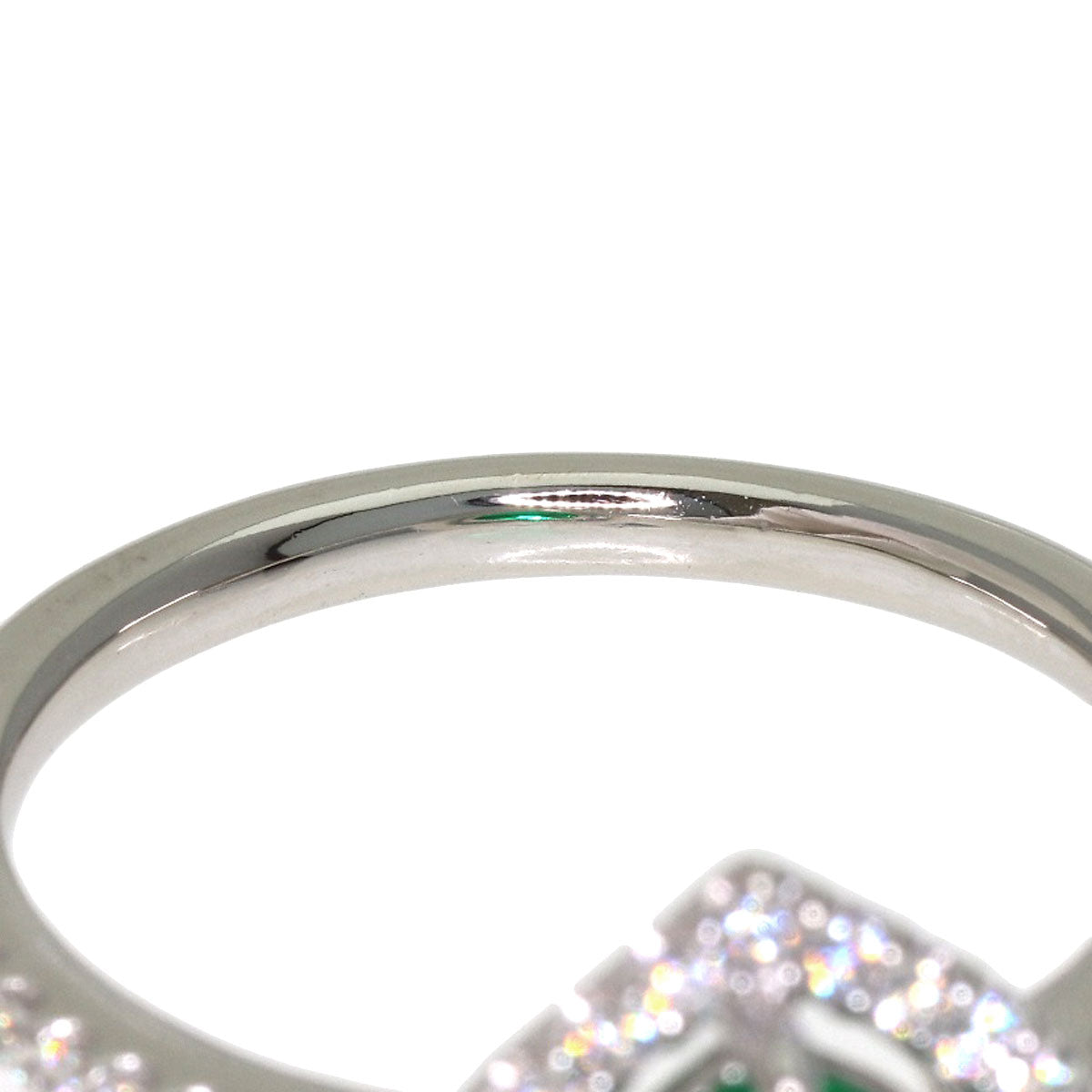 TASAKI Heart motif Emerald Diamond Ring Platinum PT900 Ladies [Used]