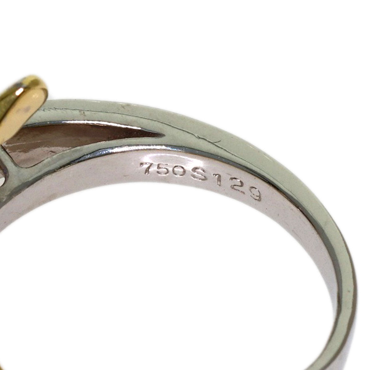 1.29ct Sapphire Diamond Ring K18 White Gold 18K Yellow Gold 6.4g　Ladies