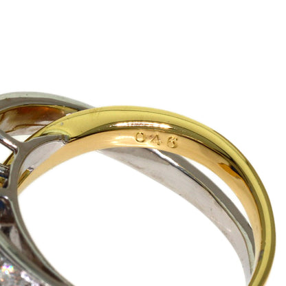 1.29ct Sapphire Diamond Ring K18 White Gold 18K Yellow Gold 6.4g　Ladies