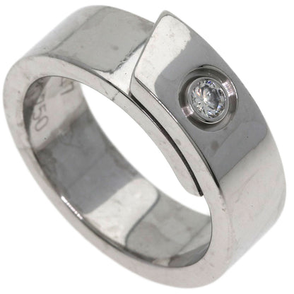 CARTIER Anniversary 1P Diamond #47 Ring K18 White Gold Ladies [Used]