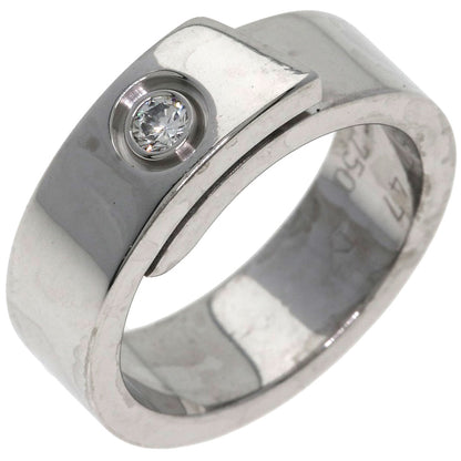 CARTIER Anniversary 1P Diamond #47 Ring K18 White Gold Ladies [Used]