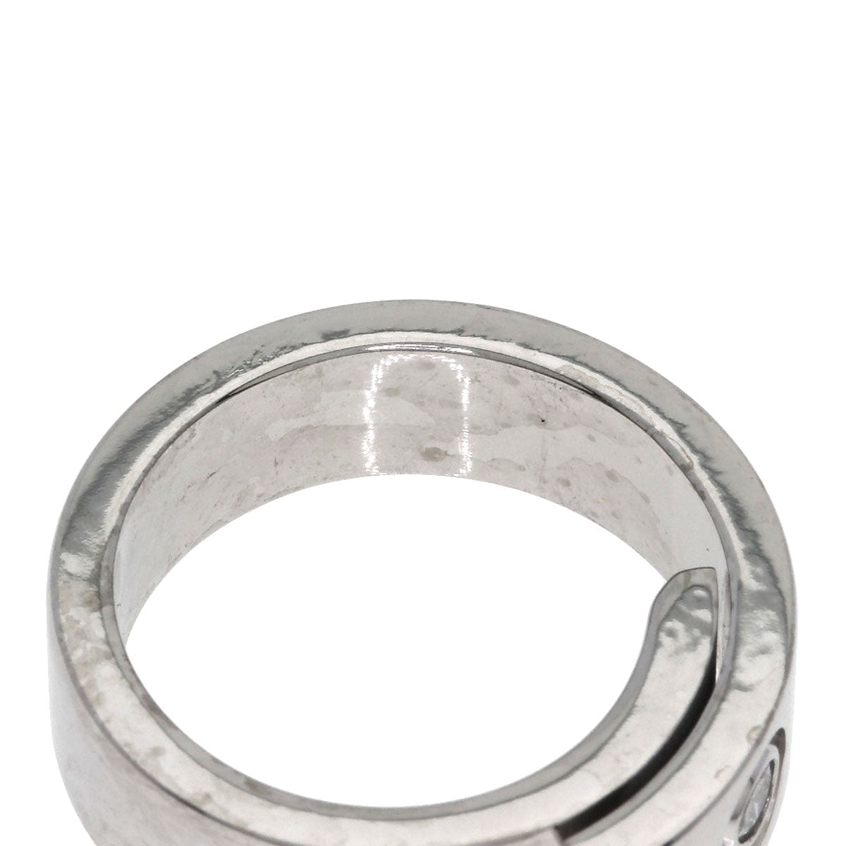 CARTIER Anniversary 1P Diamond #47 Ring K18 White Gold Ladies [Used]