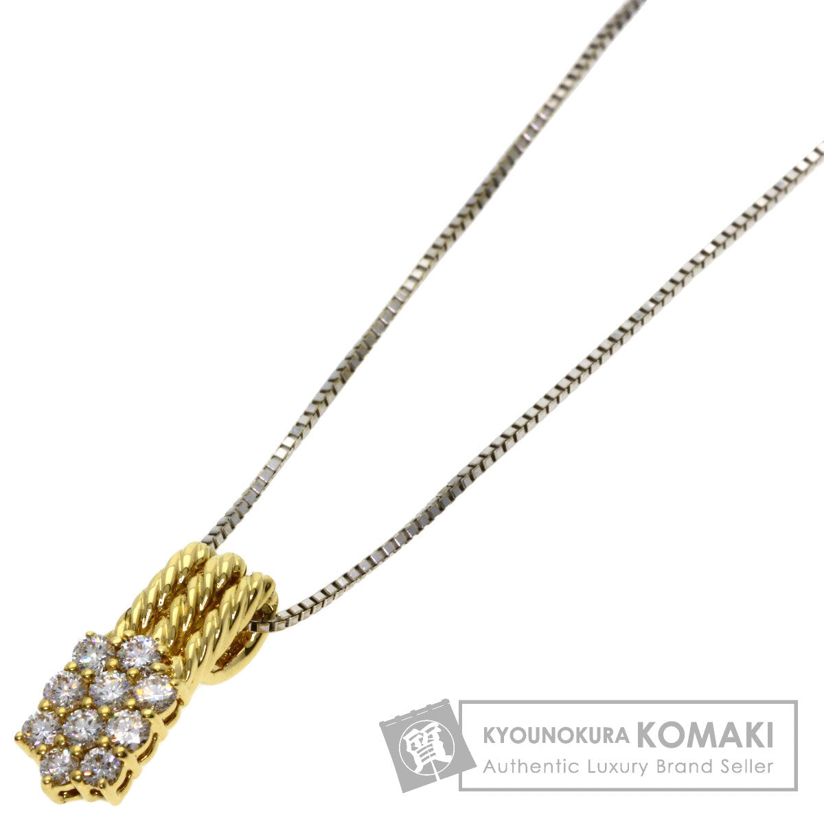 star sand Diamond Necklace K18 Yellow Gold K18 White GoldLadies [Used]