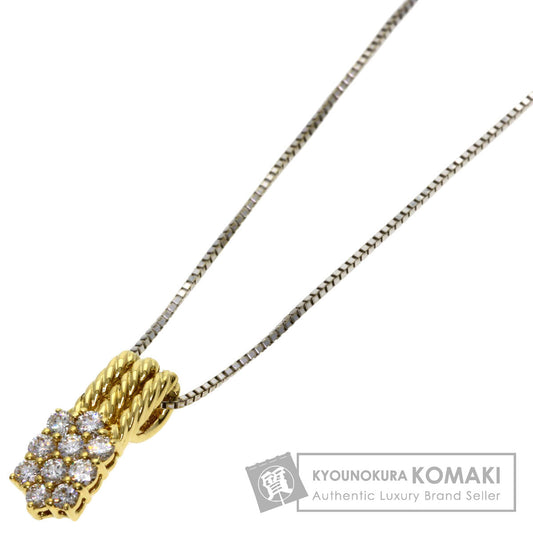 star sand Diamond Necklace K18 Yellow Gold K18 White GoldLadies [Used]