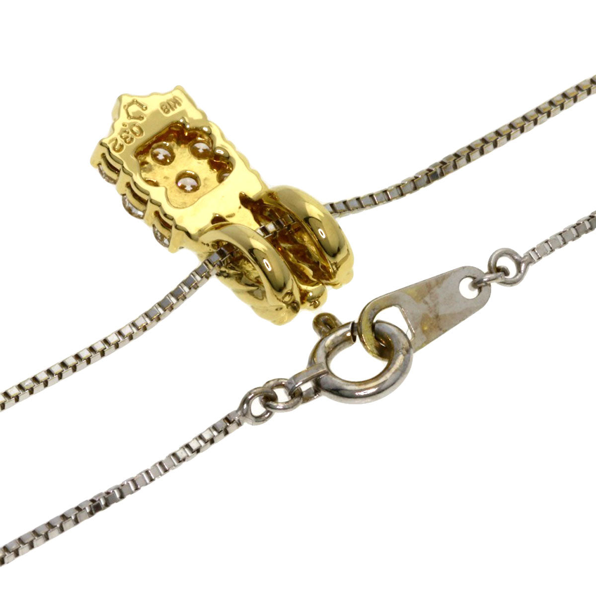 star sand Diamond Necklace K18 Yellow Gold K18 White GoldLadies [Used]