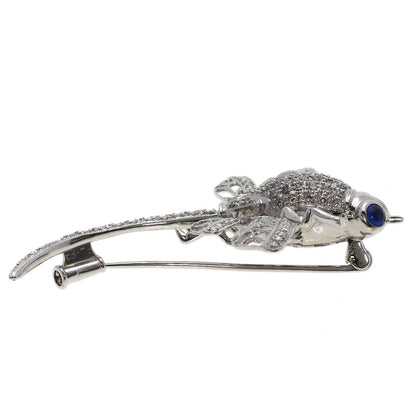 0.31ct Dragonfly Sapphire Diamond Brooch K18 White Gold 10.1g　Ladies