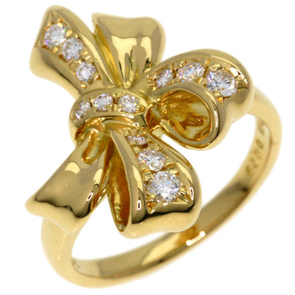 POLA Ribbon motif Ring K18 Yellow Gold Ladies [Used]
