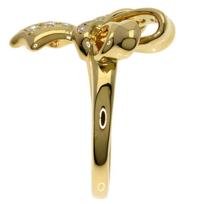 POLA Ribbon motif Ring K18 Yellow Gold Ladies [Used]