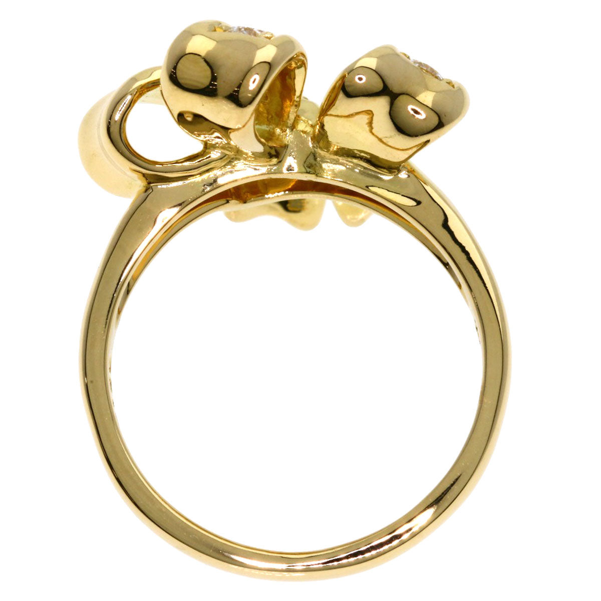 POLA Ribbon motif Ring K18 Yellow Gold Ladies [Used]