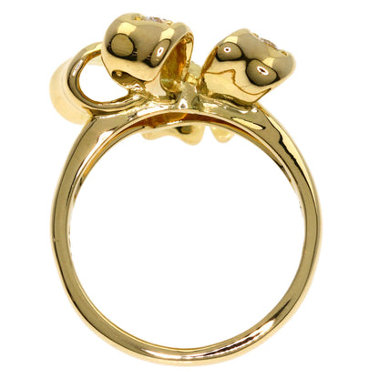 POLA Ribbon motif Ring K18 Yellow Gold Ladies [Used]