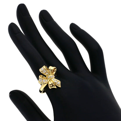 POLA Ribbon motif Ring K18 Yellow Gold Ladies [Used]