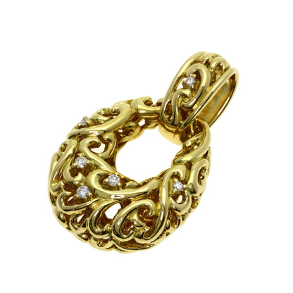 TASAKI Diamond Pendant top K18 Yellow Gold Ladies [Used]