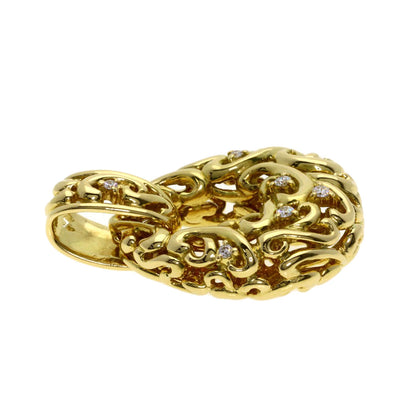 TASAKI Diamond Pendant top K18 Yellow Gold Ladies [Used]