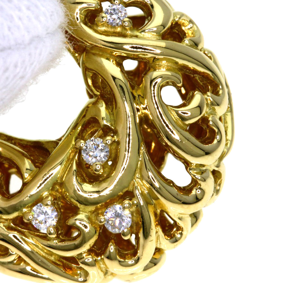 TASAKI Diamond Pendant top K18 Yellow Gold Ladies [Used]