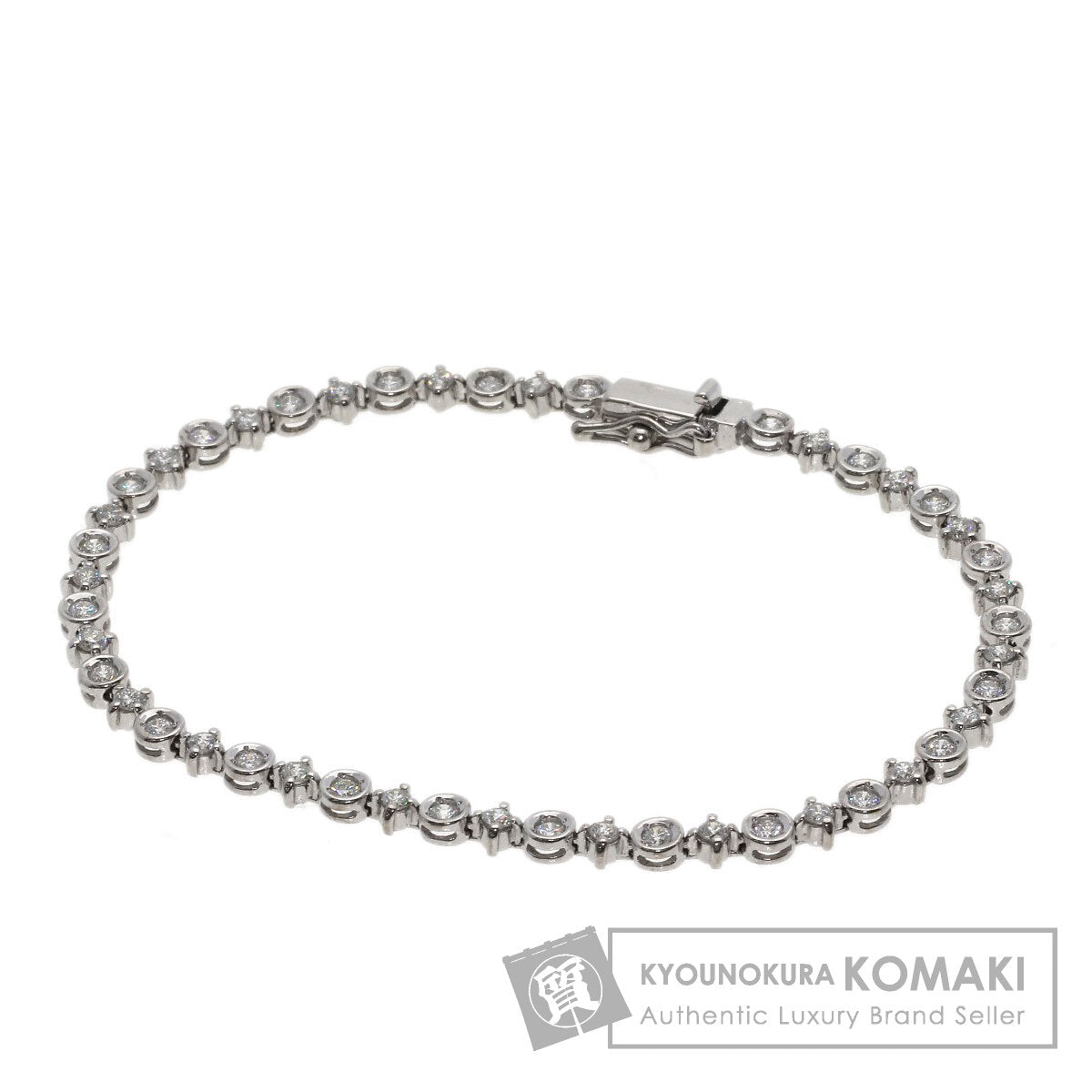1.5ct LINE Diamond Bracelet K18 White Gold 8.3g　Ladies